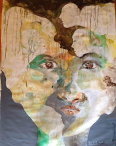 Gatot Widodo, Portrait 1, acrylic on canvas, 61"x42", 2011