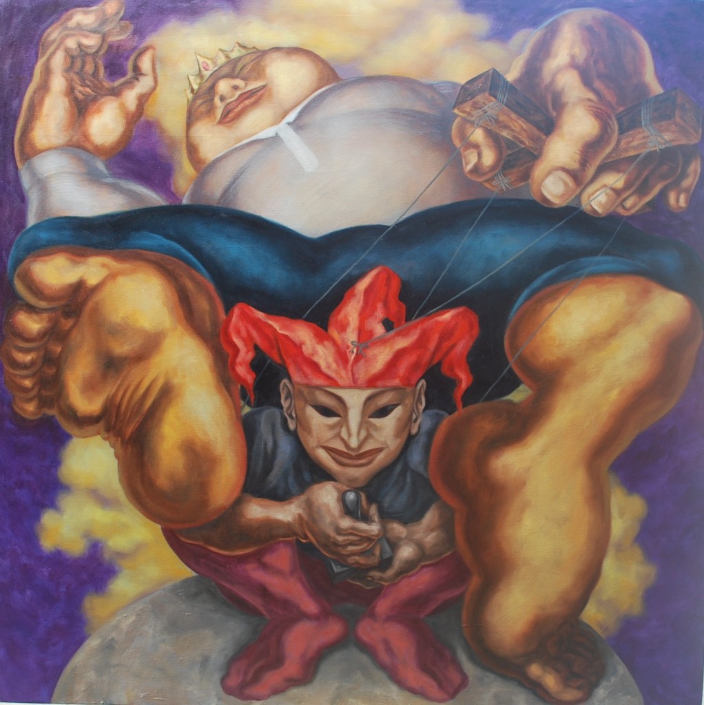 Vincent Padilla, Renegade Buffoon, oil on canvas, 122x122cm, 2009