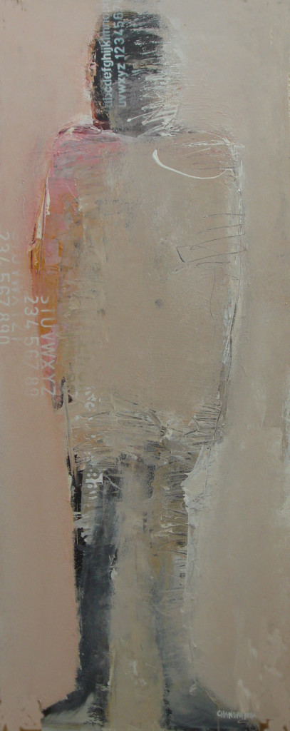 Chandra Johan,  A Man II, acrylic on canvas, 59"x23", 2007   [SOLD]