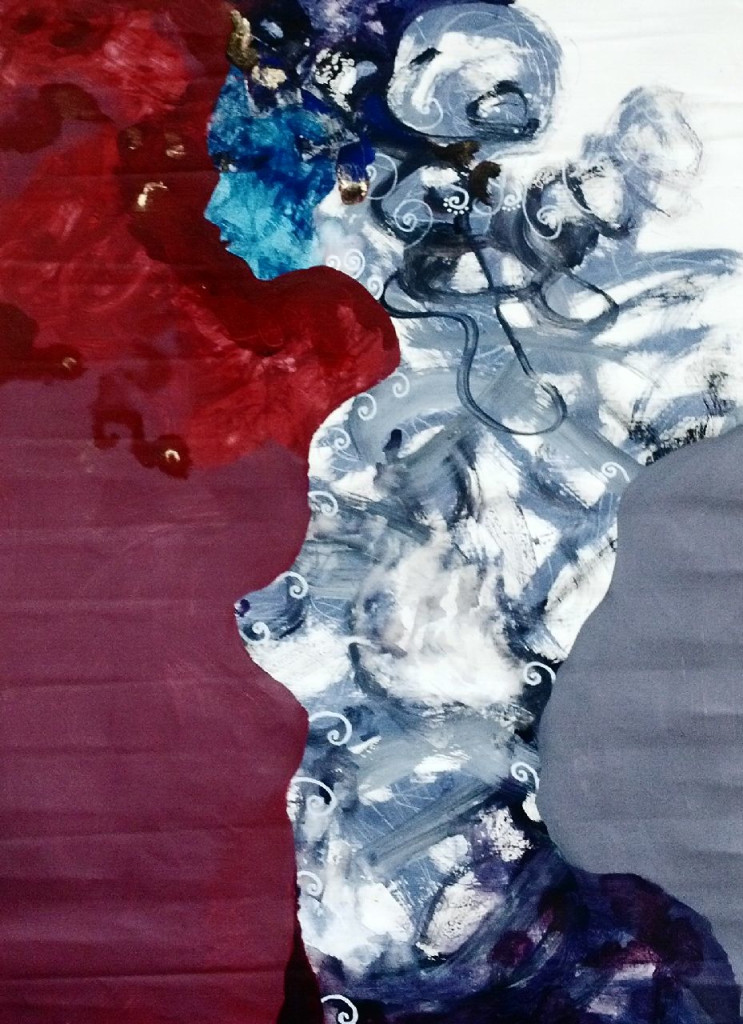 Gatot Widodo, Dance Mask, acrylic on canvas, 41"x28", 2015  [SOLD]