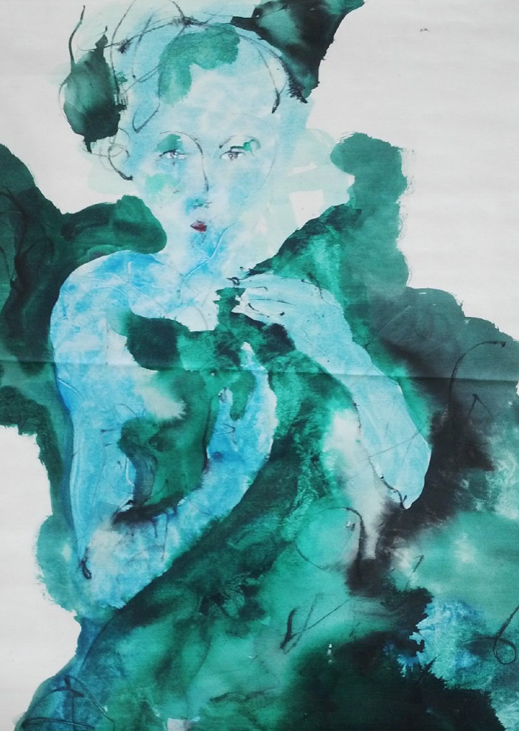 Gatot Widodo, My Daughter, acrylic on canvas, 34"x26", 2015, [SOLD]