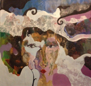 Gatot Widodo, Cloud in Heaven, acrylic on canvas, 37"x39", 2013, [SOLD]