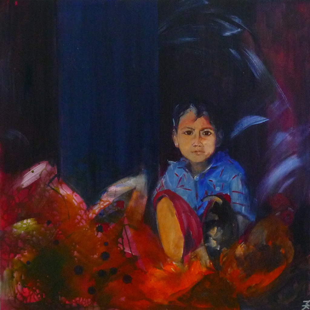 Maninder Krishnan, Hide and Seek, oil on canvas, 36"x36", 2008   [SOLD]