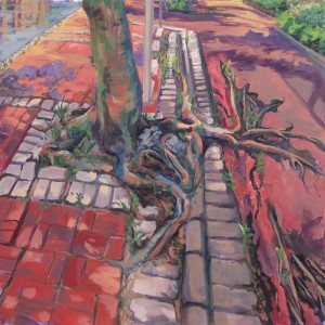 Claire Lau, Bursting Out, oil on canvas, 30"x40", 2013