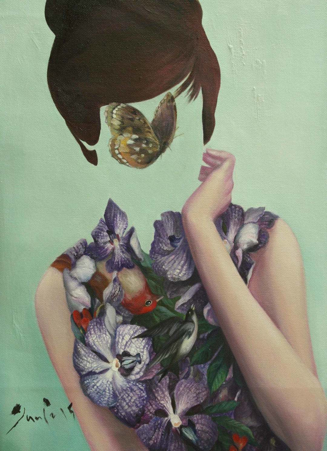 Janiz Chan, Retro No.4 s, oil on canvas, 22"x15", 2015  [SOLD]