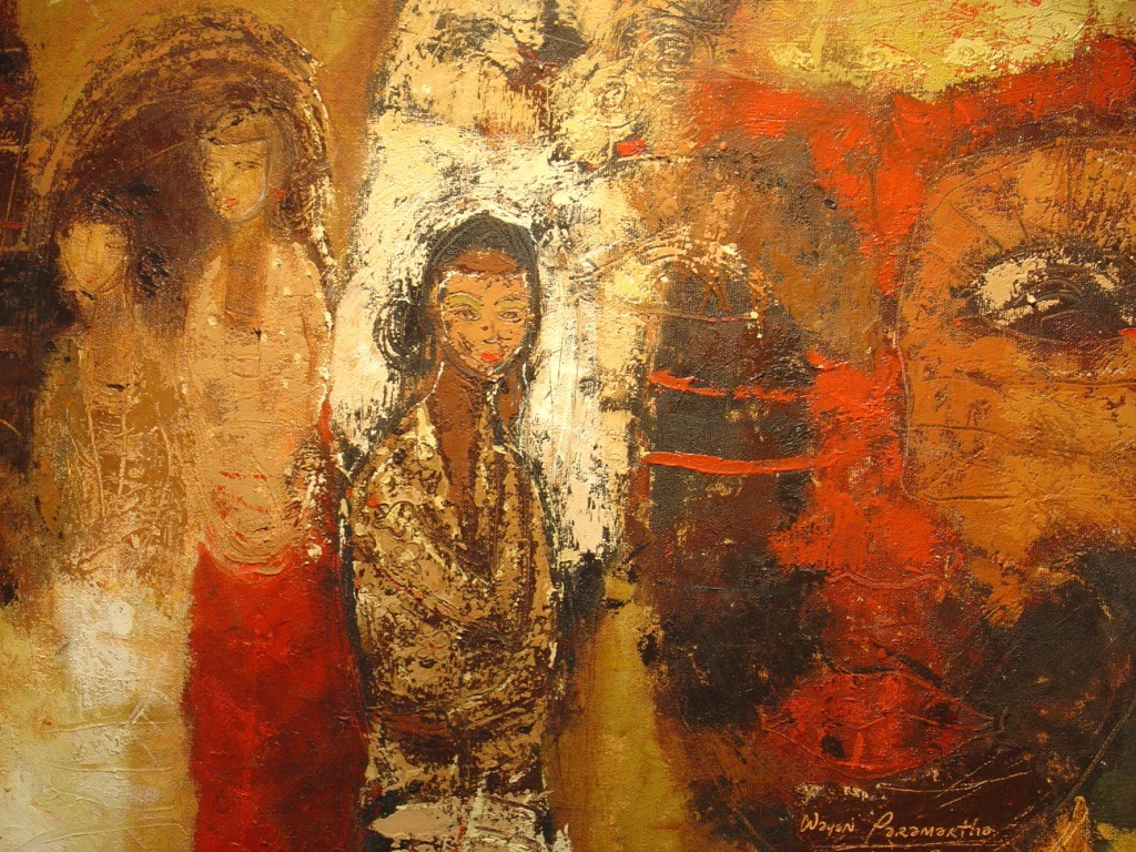Wayan Paramartha, Mask, oil on canvas, 60x70cm, 1999.