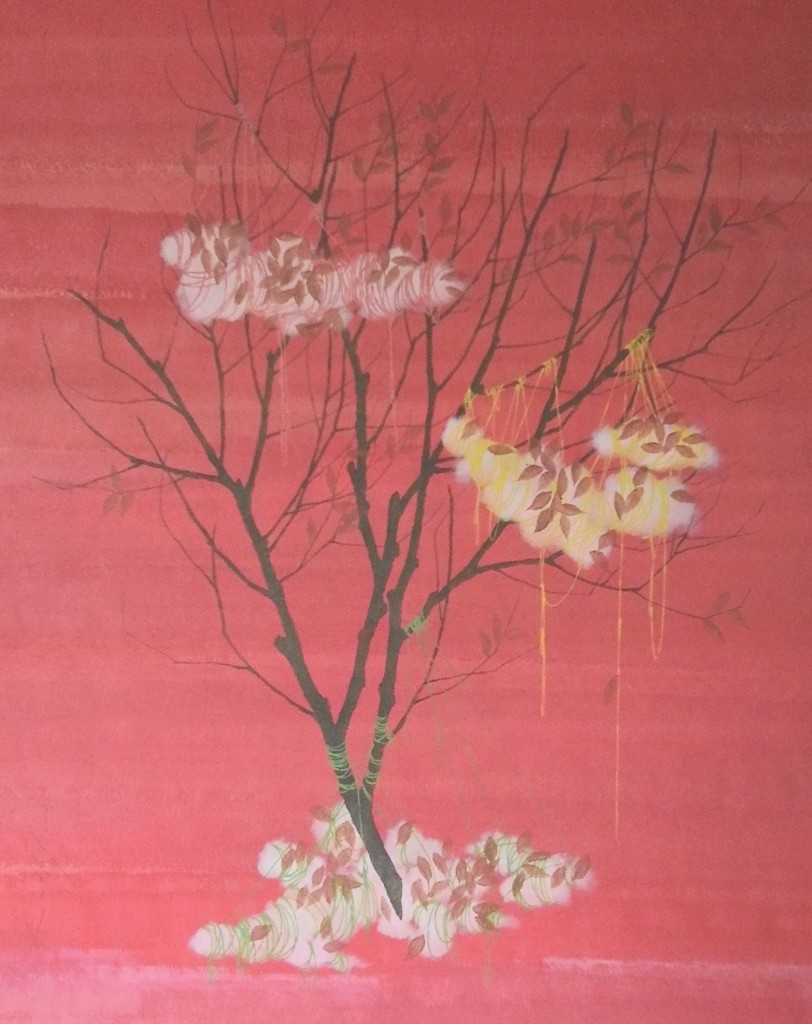 Rudi St Dharma, Season from Heaven 1, acrylic on canvas, 47"x39, 2015