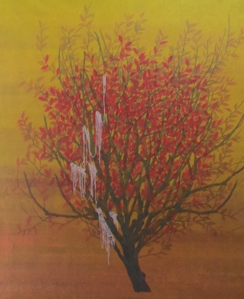 Rudi St Dharma, Season from Heaven 4, acrylic on canvas, 47"x39, 2015