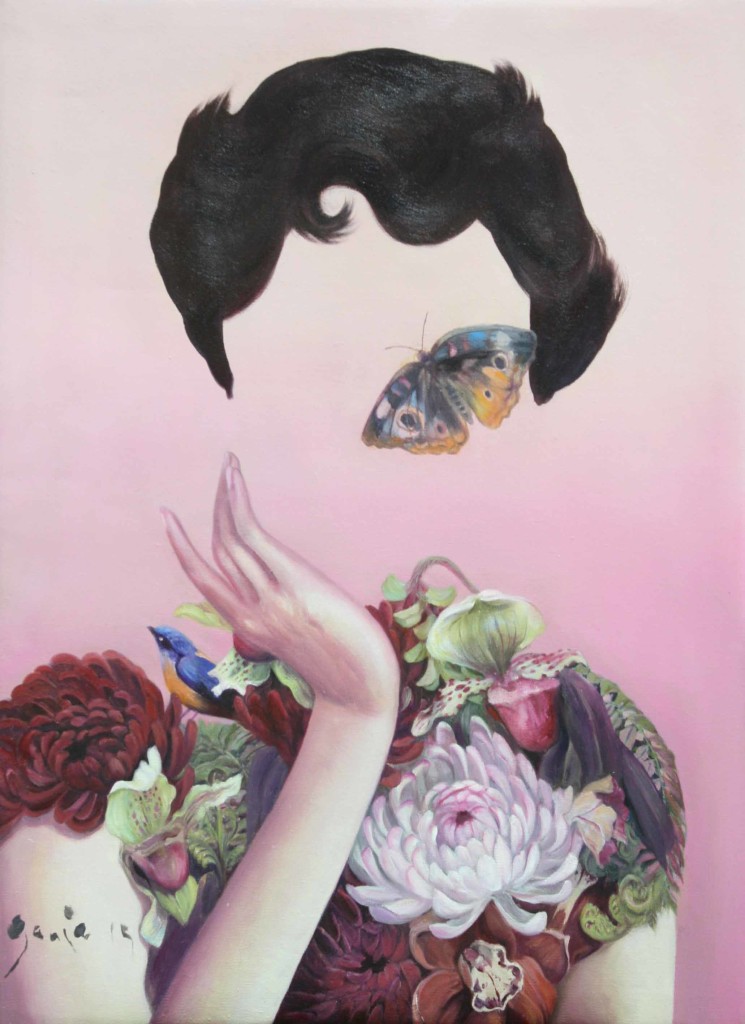 Janiz Chan, Retro 9, oil on canvas, 22"x15", 2015  [SOLD]