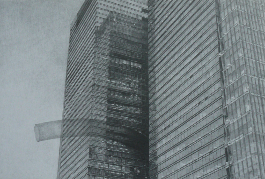 Ashley Yeo, Bones of a Dying World (Seoul), graphite on paper, 15"x 22", 2012  [SOLD]