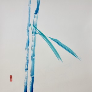 Caroline Mars, Two, chinese ink and watercolor on Xuan paper, 30"x30", 2017, [SOLD]